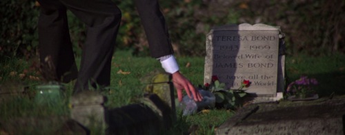 James Bond at Tracy's grave in For Your Eyes Only