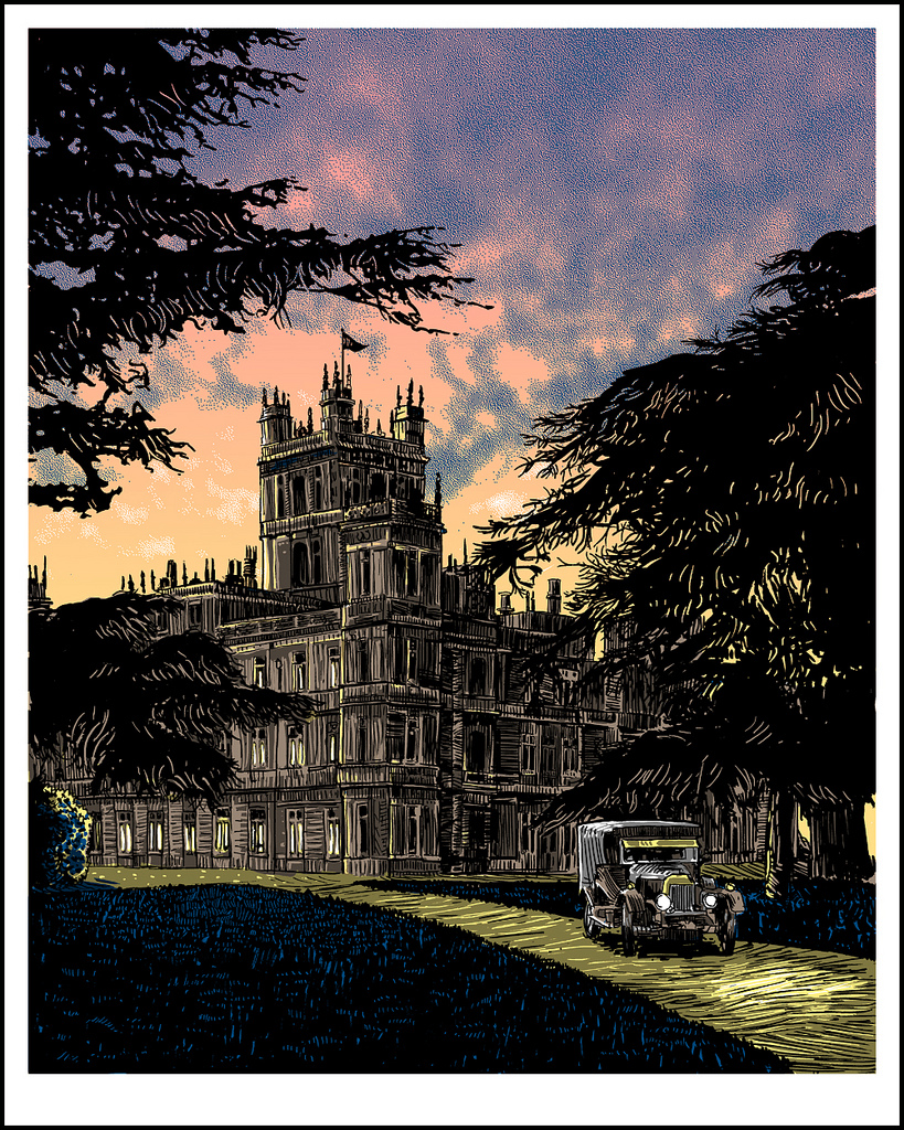 Downton-Abbey-tim-doyle-print-inside-the-rock-poster-frame