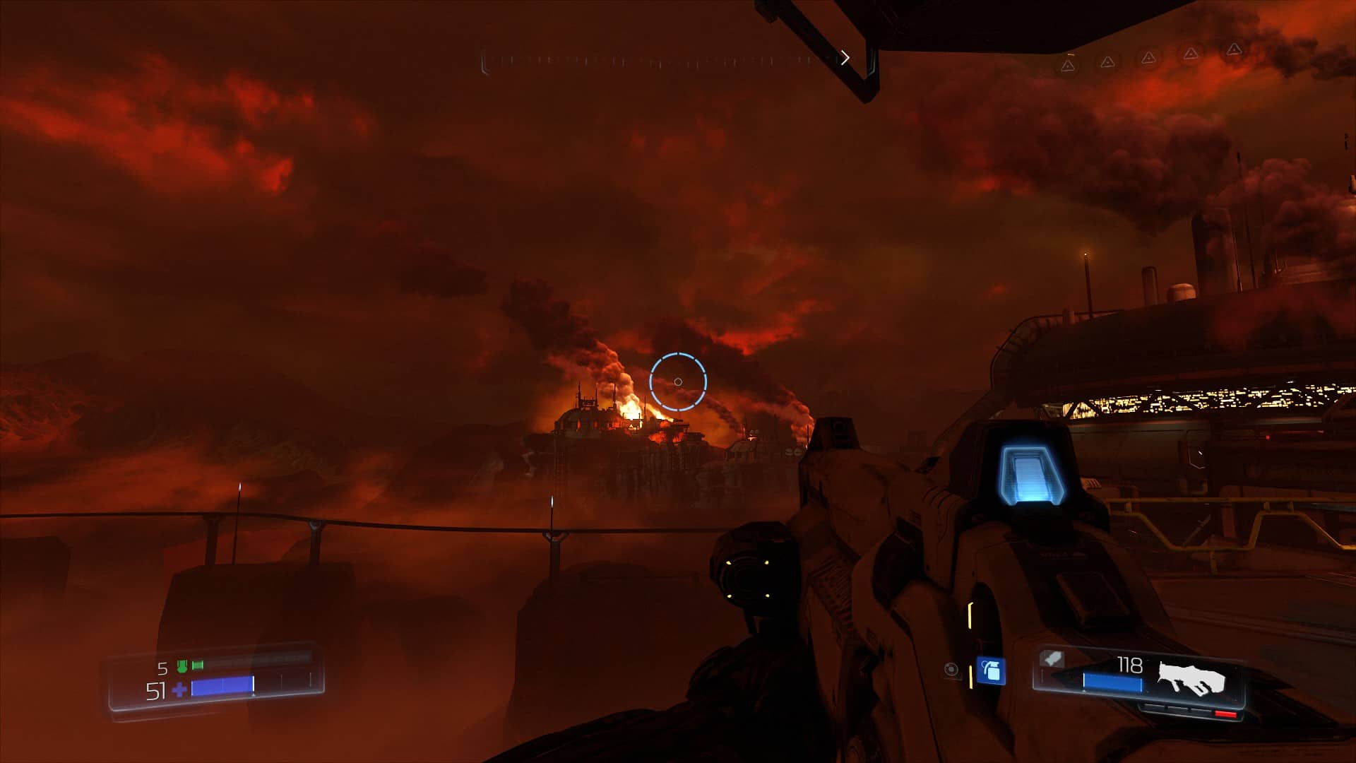 Doom's landscapes lend a weighty atmosphere.