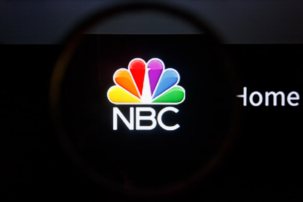 This is a close look at the NBC network logo.