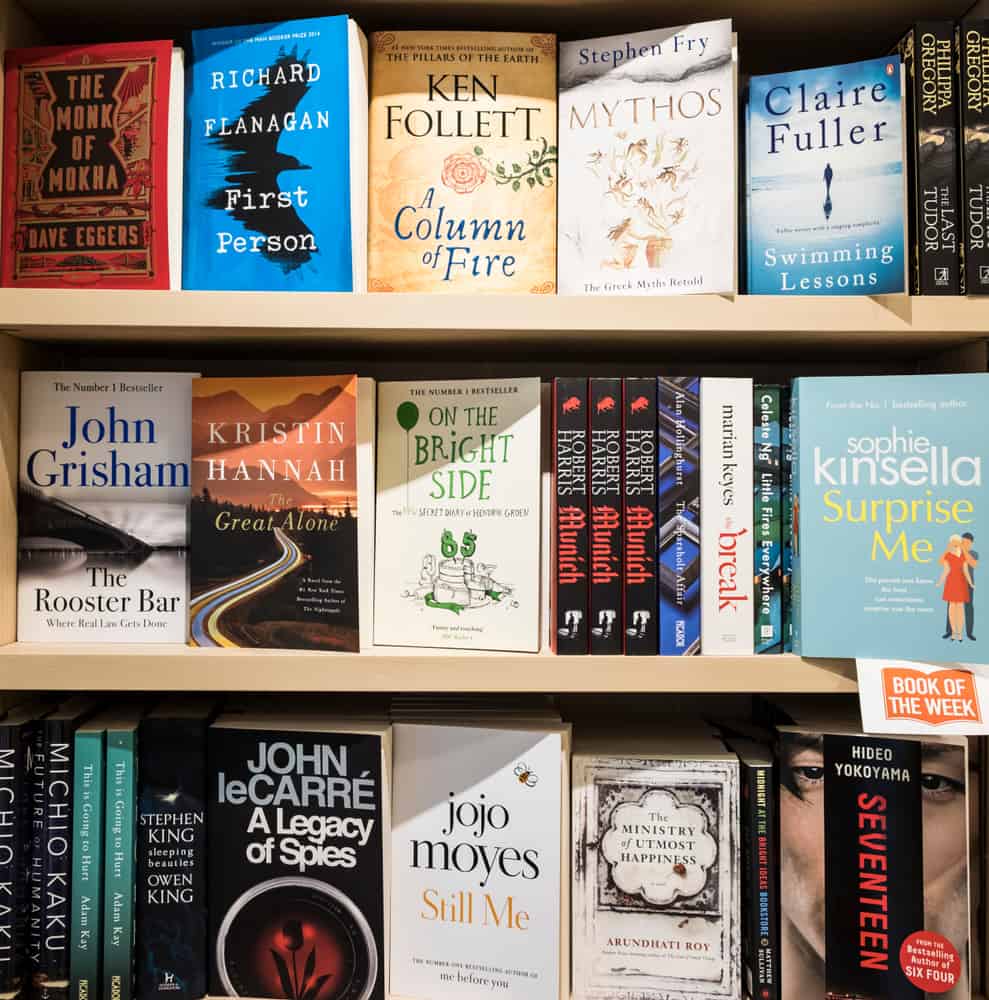 This is a close look at a bookstore shelf showcasing one of Kristin Hannah's novels.