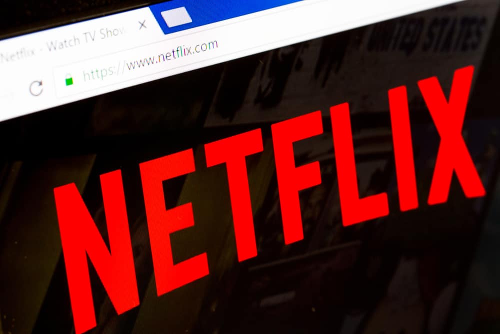 The Netflix logo featured in its website.