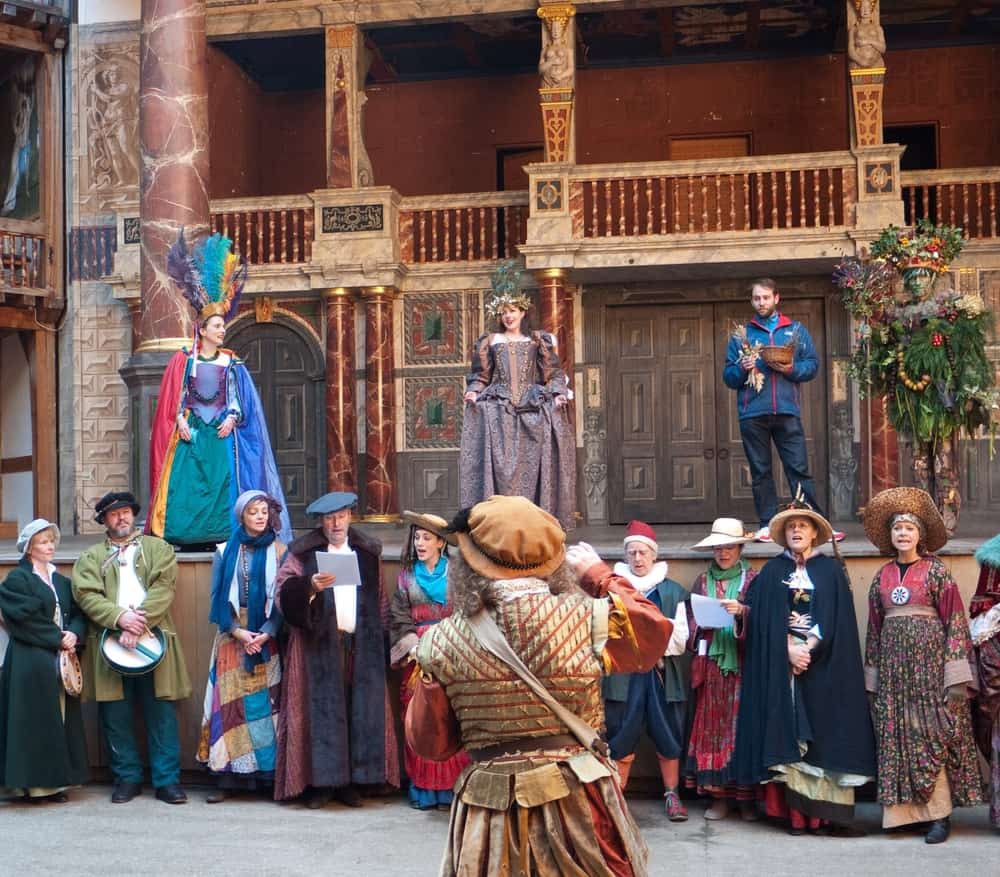 This is a look at a theater company performing Shakespeare's The Tempest on stage.