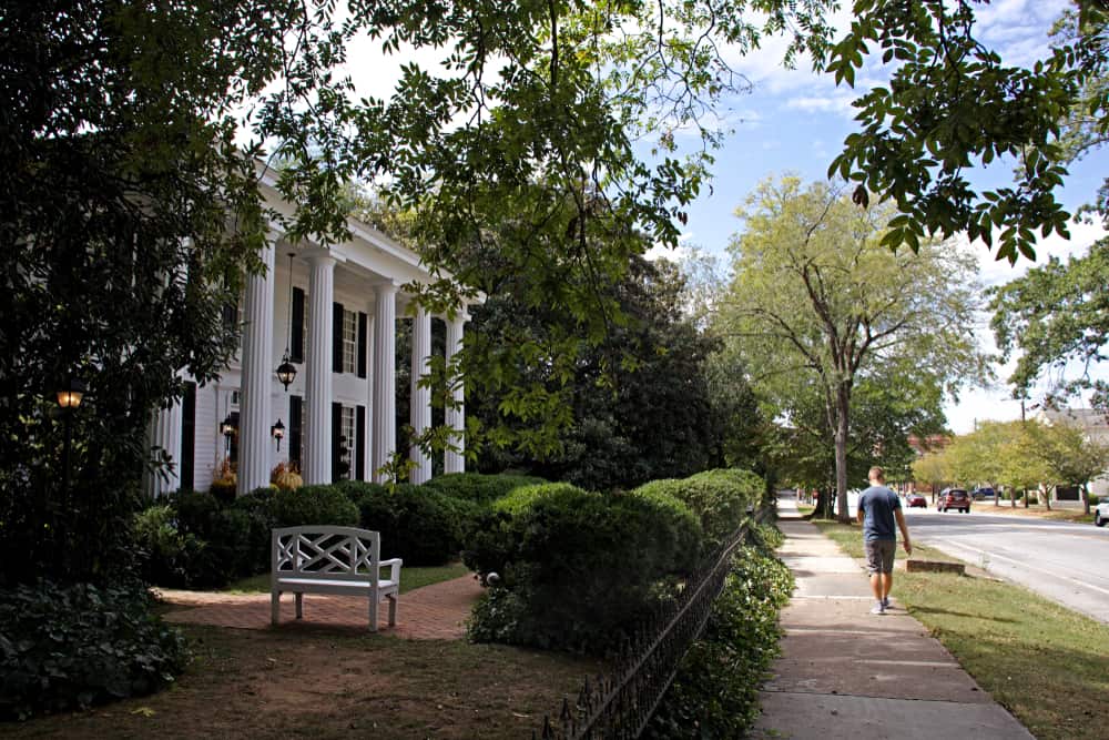 Man walking in the old town of Covington, Georgia.