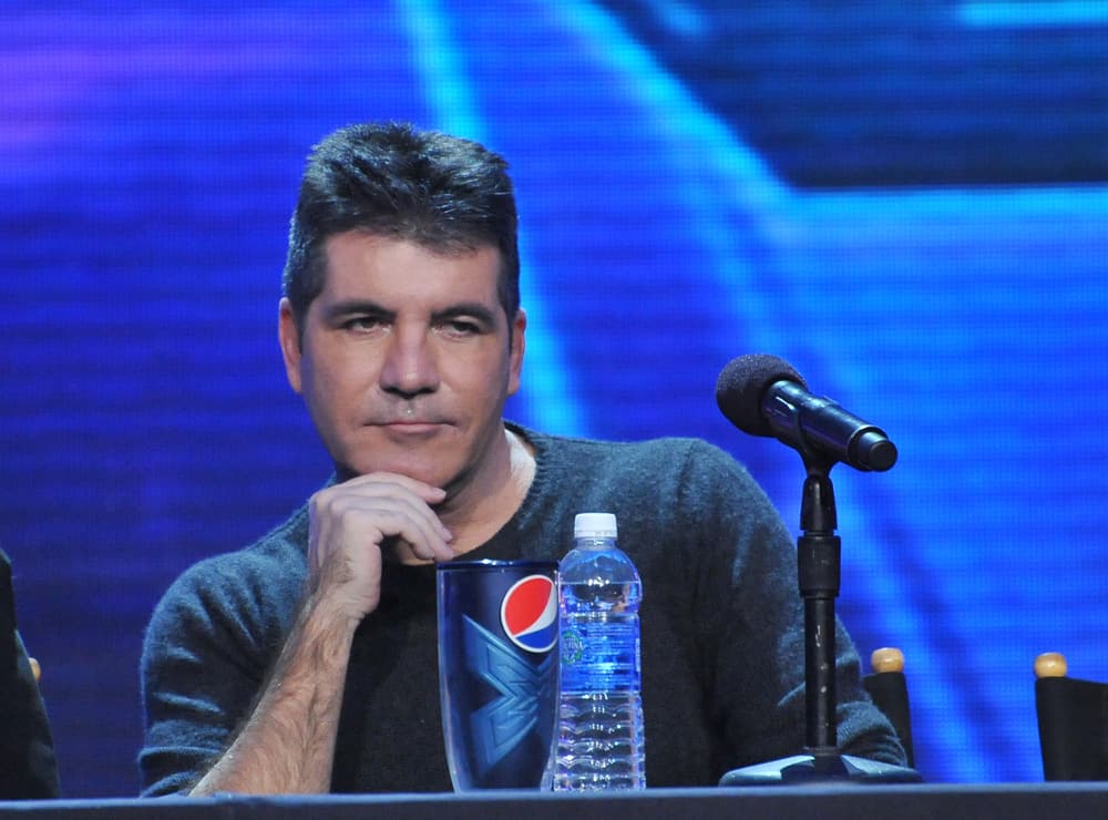 Simon Cowell at the press conference for the season finale of Fox's "The X Factor".