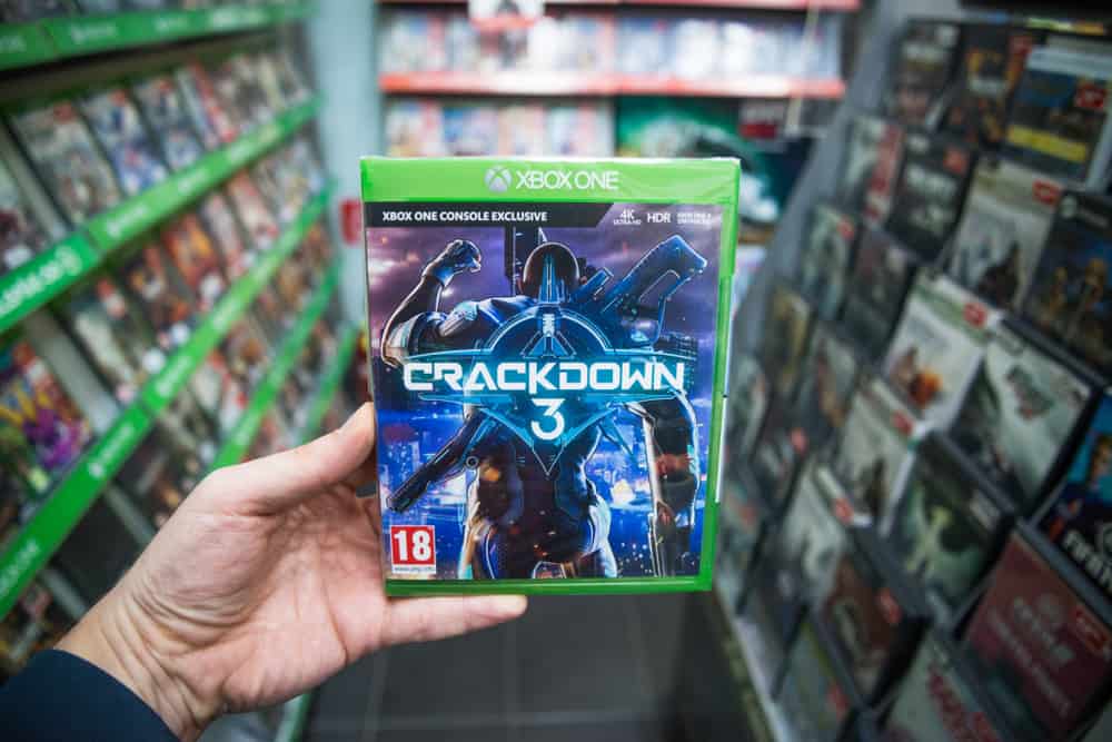 This is a close look at the Crackdown 3 game for the Xbox One.