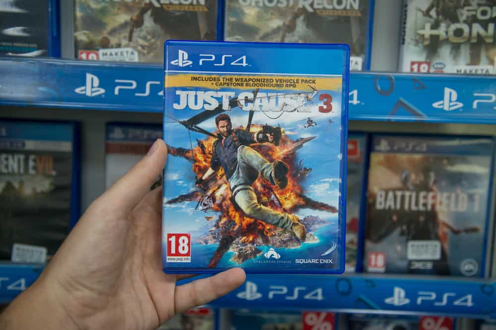 This is a close look at the Just Cause 3 game for the PS4.