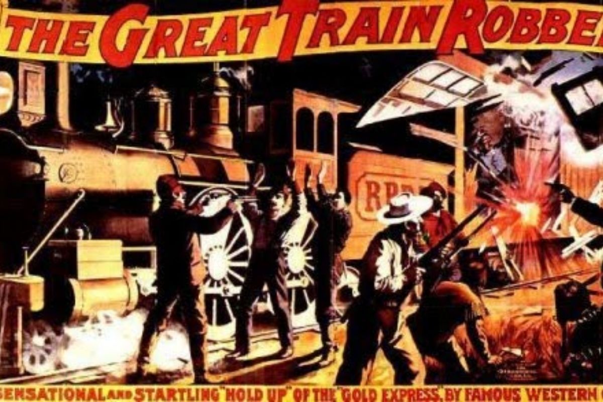 Influencial action western movie entitled "The Great Train Robbery"